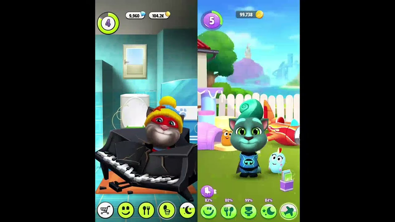 Геймплей игры My Talking Tom Vs Talking Tom 2 | Игра для Android