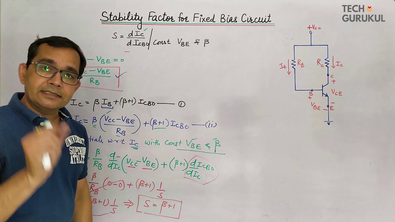 7. Stability Factor for Fixed Bias Circuit | Transistor Biasing | Tech Gurukul by Dinesh Arya