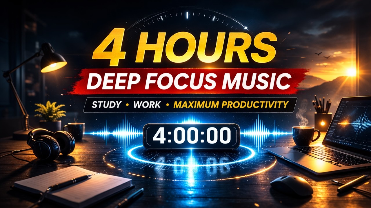 Enter Deep Work Mode 🔥 4 Hour Ultra Focus Music for Maximum Productivity