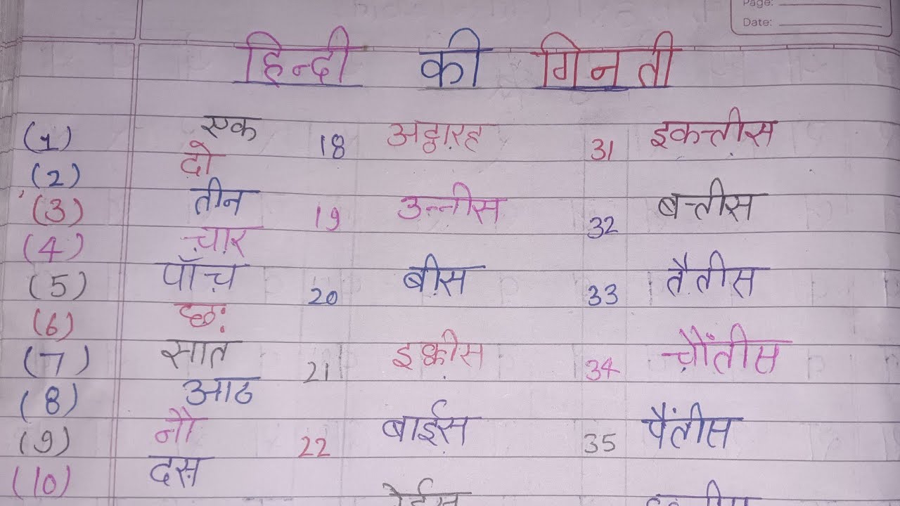 1 से 100 तक गिनती हिन्दी में | 1 se 100 tak ginti hindi mein |@shriSharmilateaching 