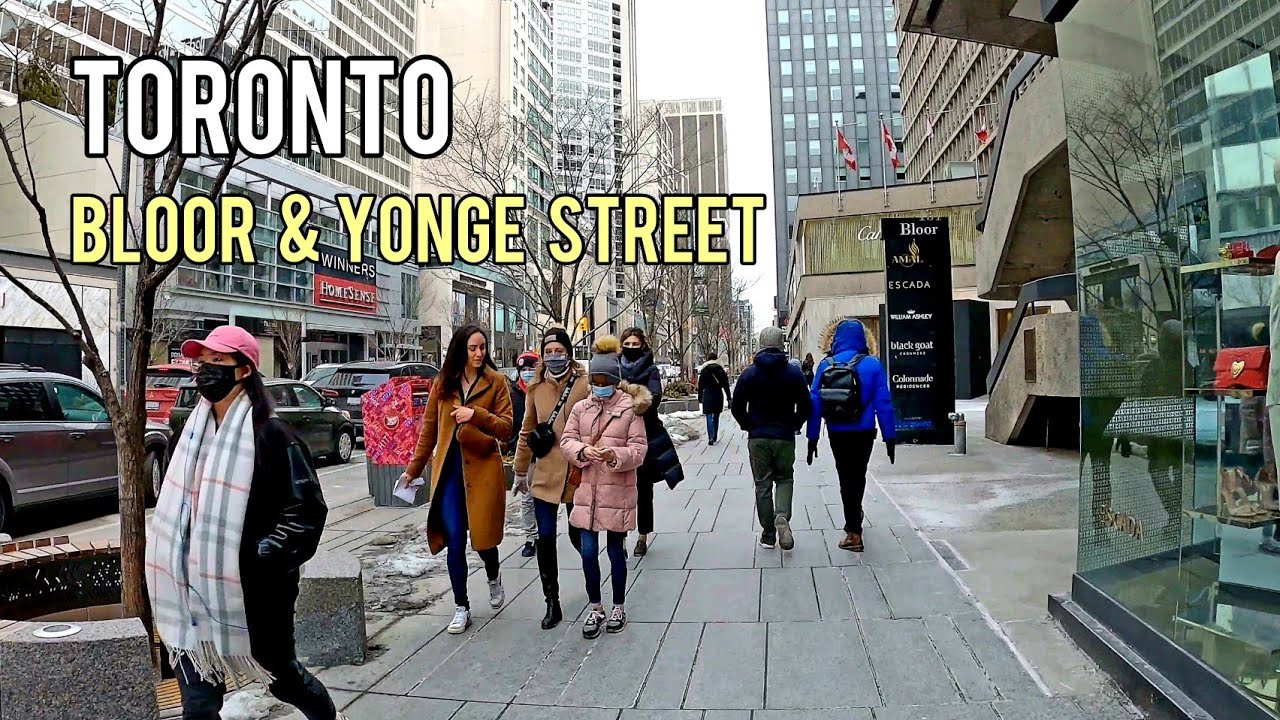 Toronto Saturday Bloor & Yonge Street Walking Tour Downtown Toronto March 2022