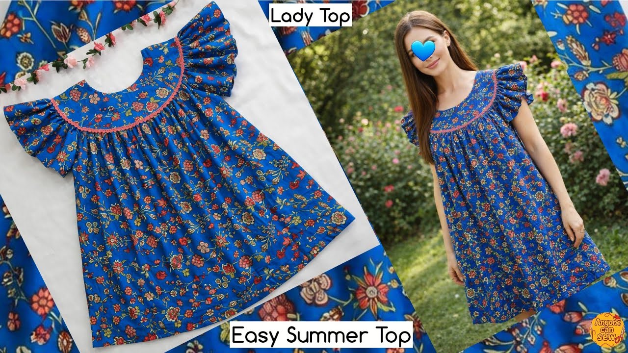 Best Summer top for moms | Same Easy Method as Baby Dress Cutting | Beginner friendly top cutting 