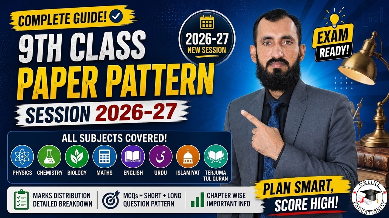 FBISE New Paper Pattern for Class 9th | Session 2026-2027 | Paper Pattern of all Subjects