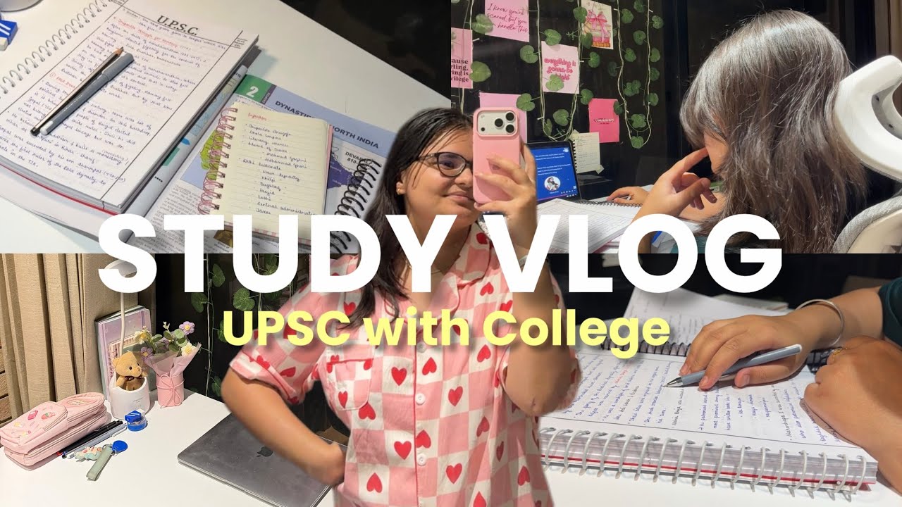 Realistic UPSC Study Vlog 📚 | Balancing College + UPSC | Productive Day in My Life