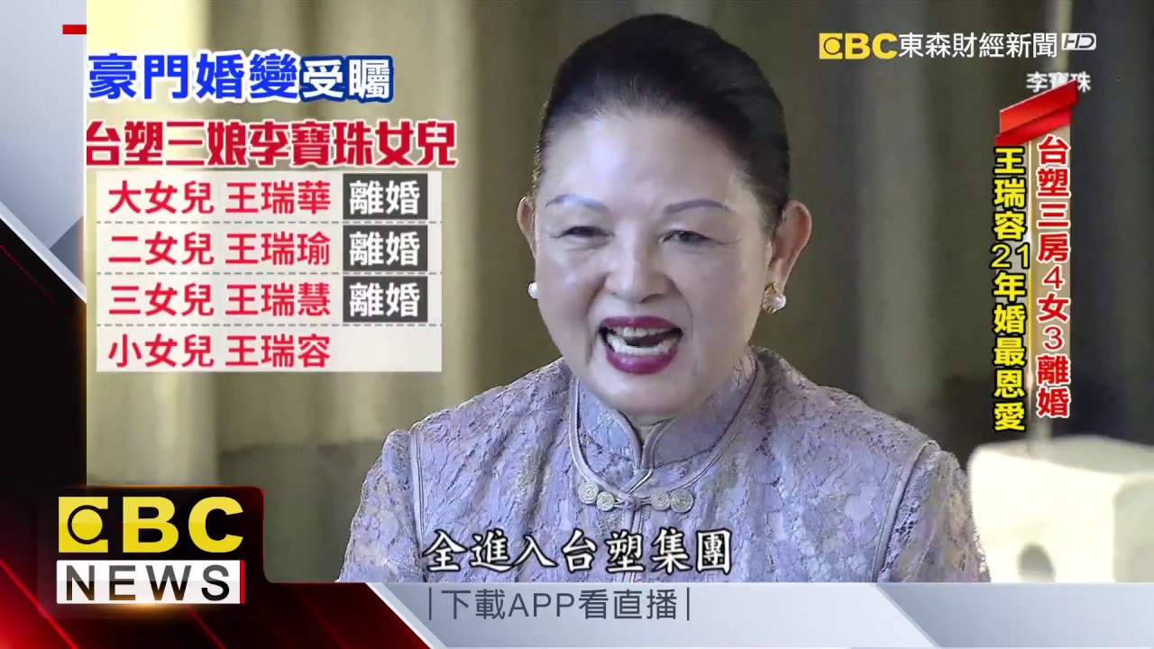 台塑三房4女3離婚！ 王瑞容21年婚姻最恩愛