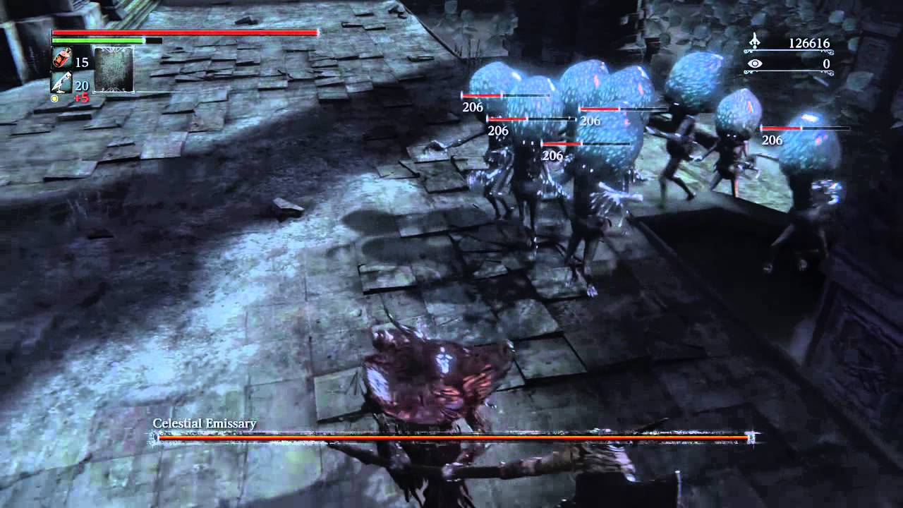 Bloodborne boss in upper cathedral ward  CELESTIAL EMISSARY