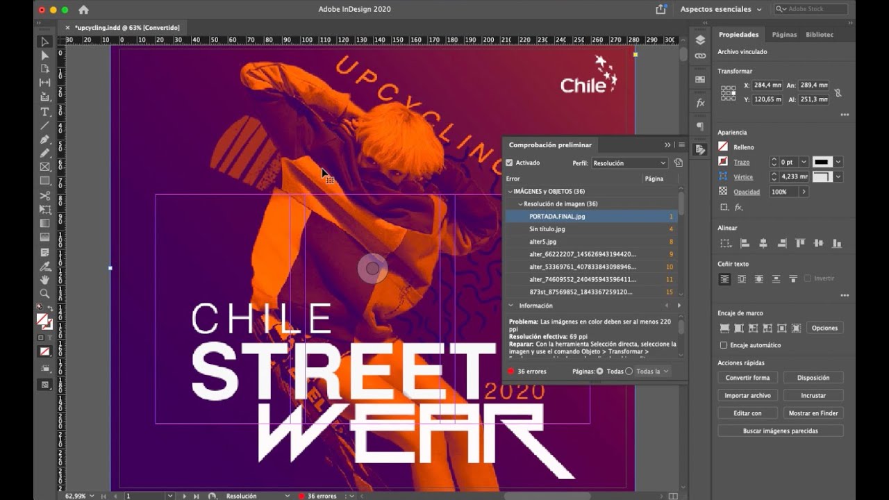 Adobe InDesign: Comprobación Preliminar.