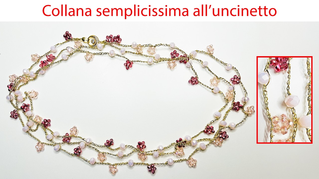 Collana numero 59 semplicissima all'uncinetto