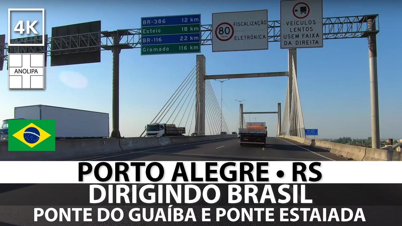 🚙 🇧🇷 Porto Alegre • Ponte Guaíba e Ponte Estaiada [Dirigindo Brasil]