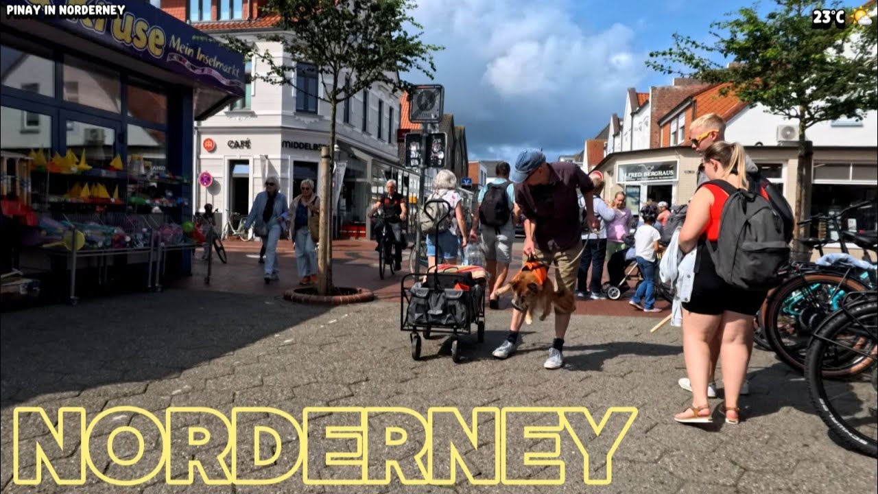 Norderney, ein Montag Vormittag in den Sommerferien, in der Innenstadt, Island life 2025 