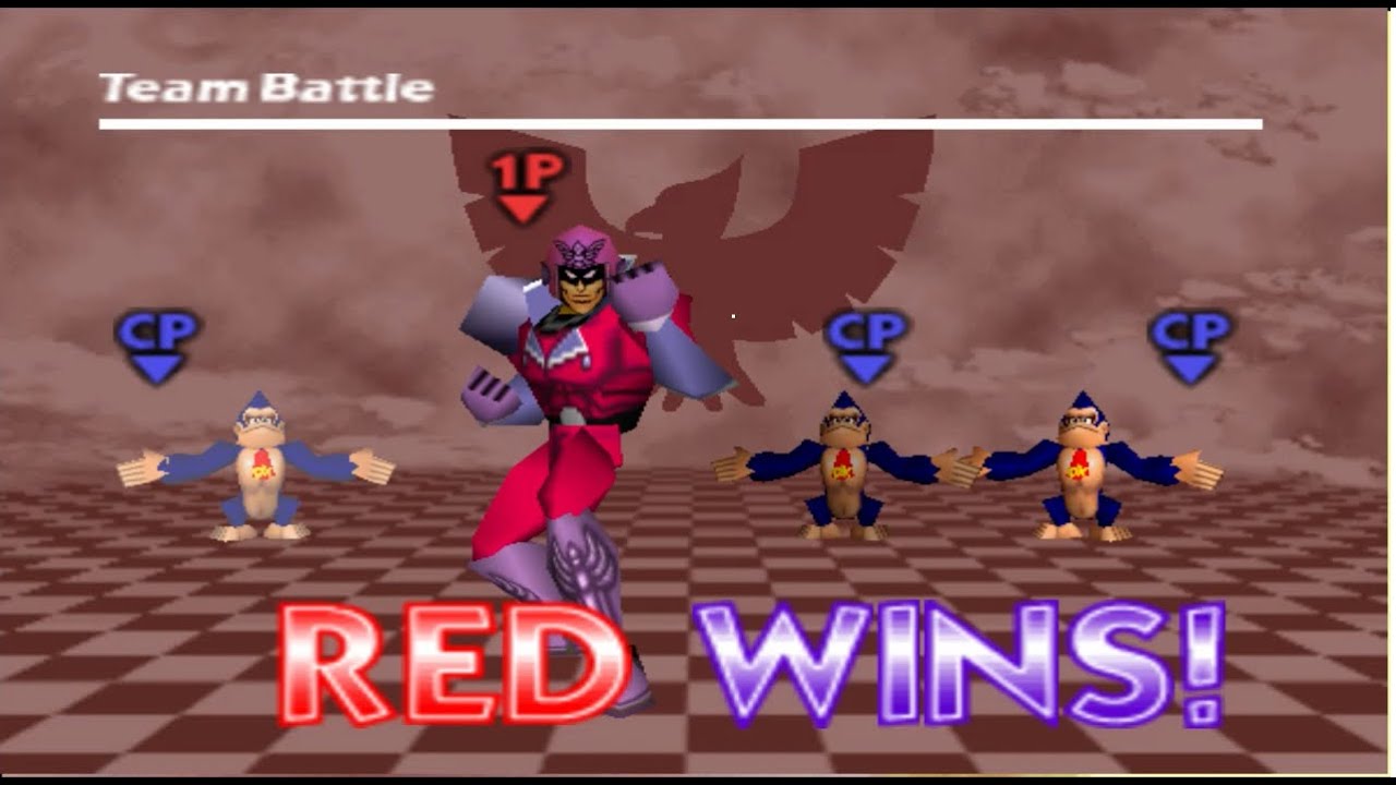 I play SUPER SMASH BROS N64: CAPTAIN FALCON VS 3 DONKEY KONG