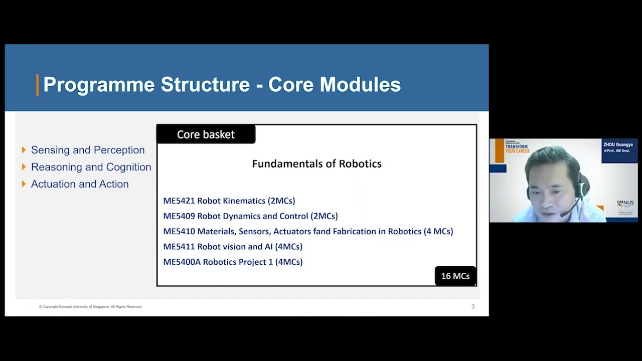 NUS CDE Master of Science (Robotics)