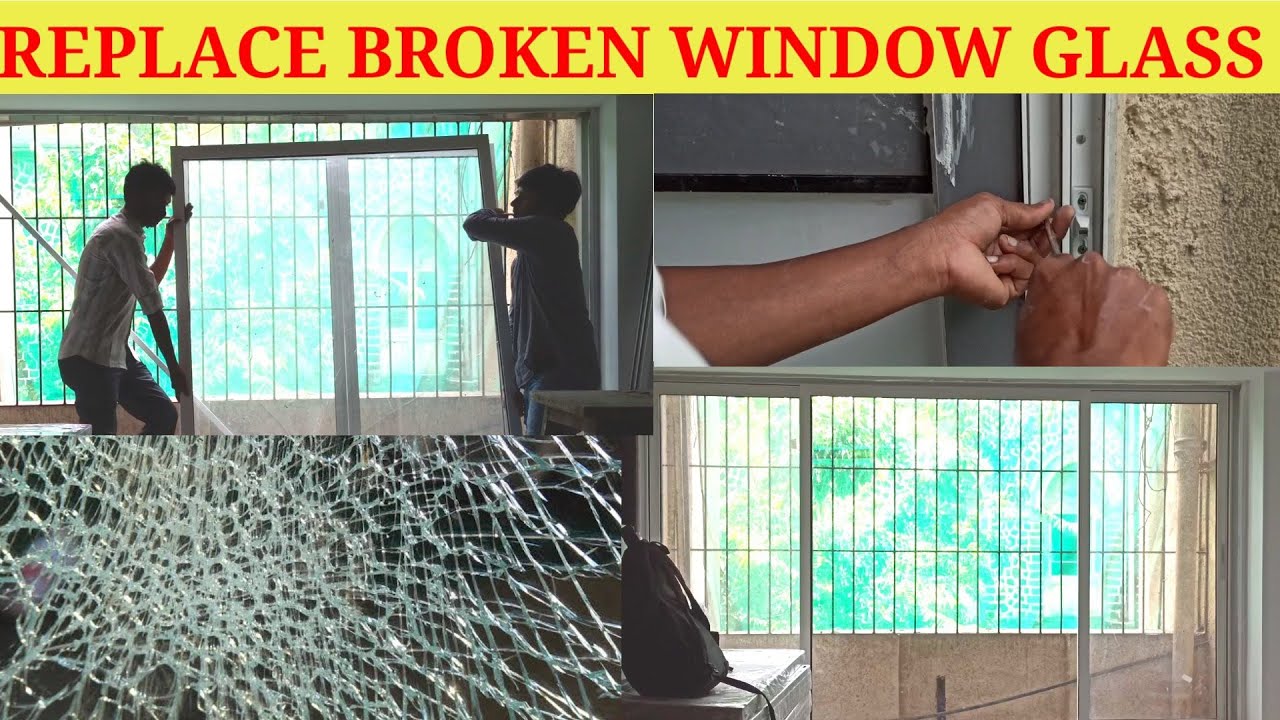 Replace Aluminum Window Glass Pane | How To Replace Broken Window Glass | Aluminium Window Repair.
