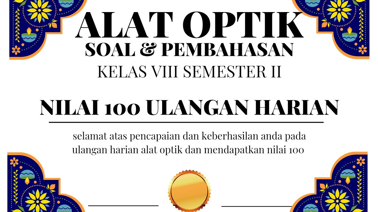 SOAL ALAT OPTIK ULANGAN HARIAN PART II