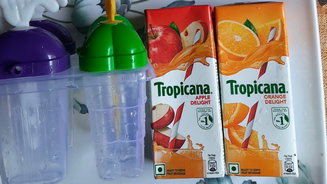 Tropicana Apple and Orange Juice ice popsicle