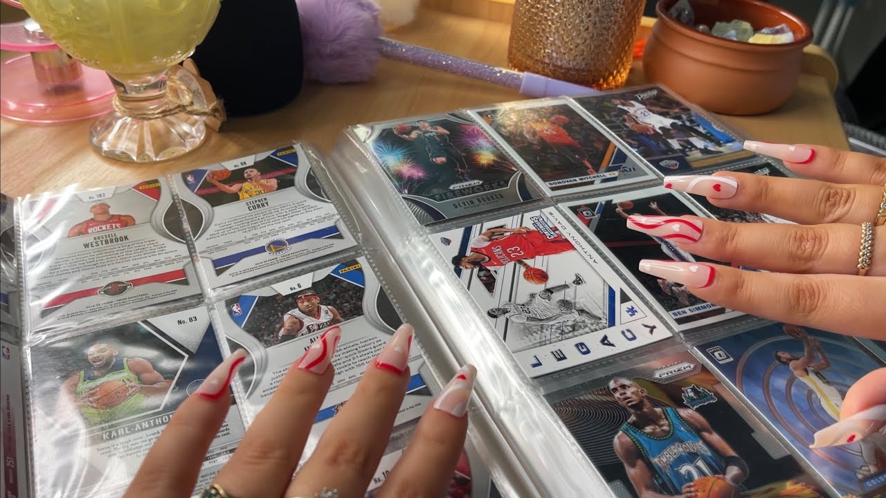 ASMR tapping on my boyfriend’s card collection 💗 ~NBA cards + Pokémon~ | Whispered