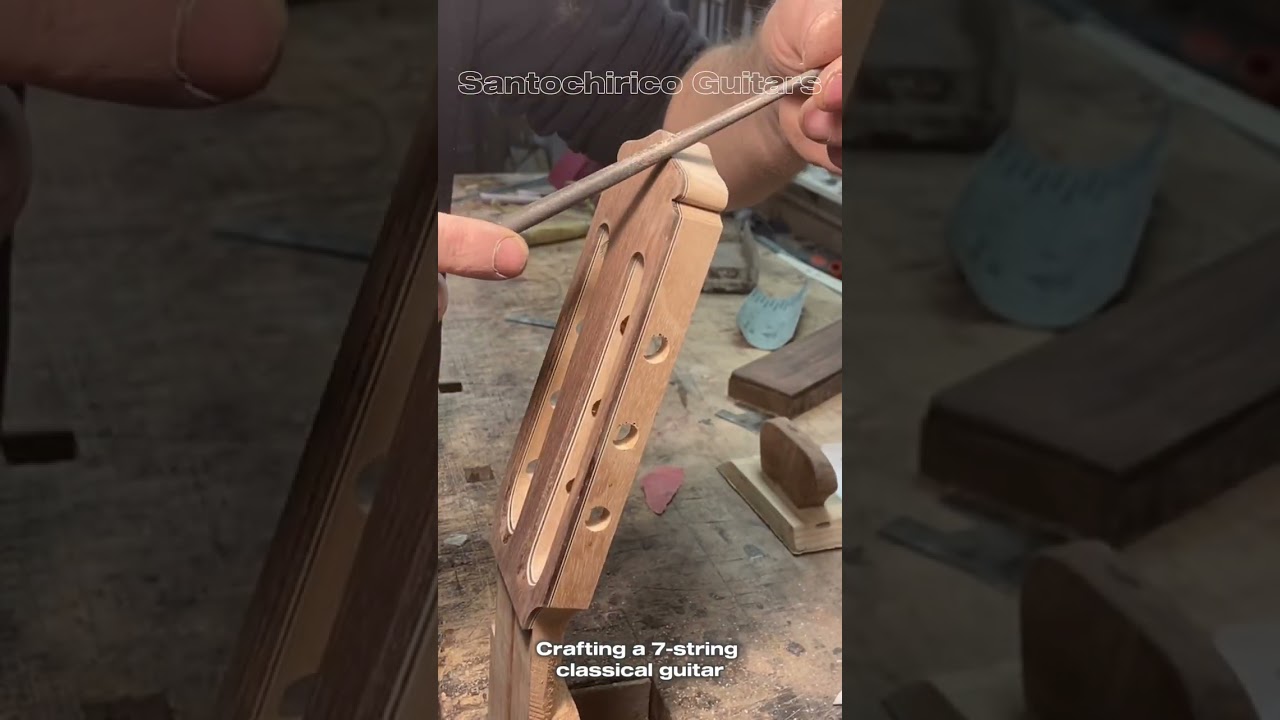 Crafting a 7-string classical @guitar headstock
