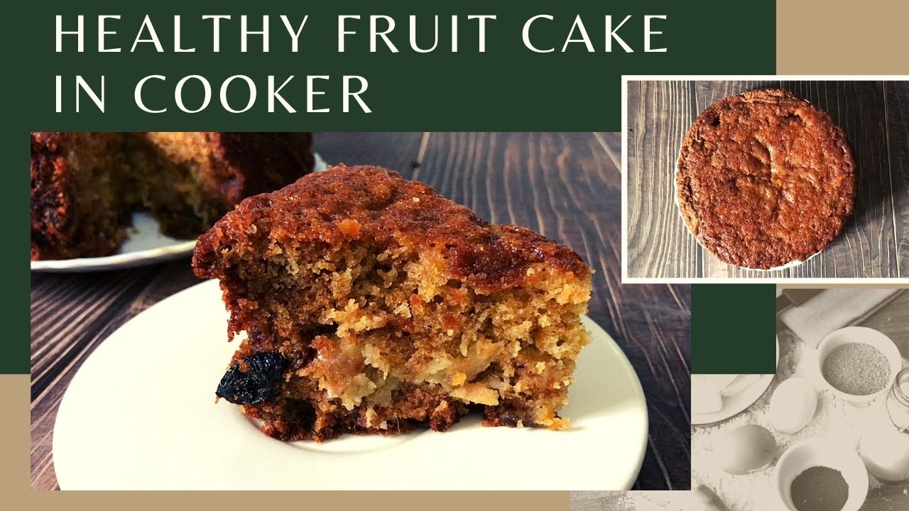 Healthy Atta Fruit Cake Recipe in Cooker | No Oven | Wheat Apple Orange & Dry Fruits Cake | No Sugar