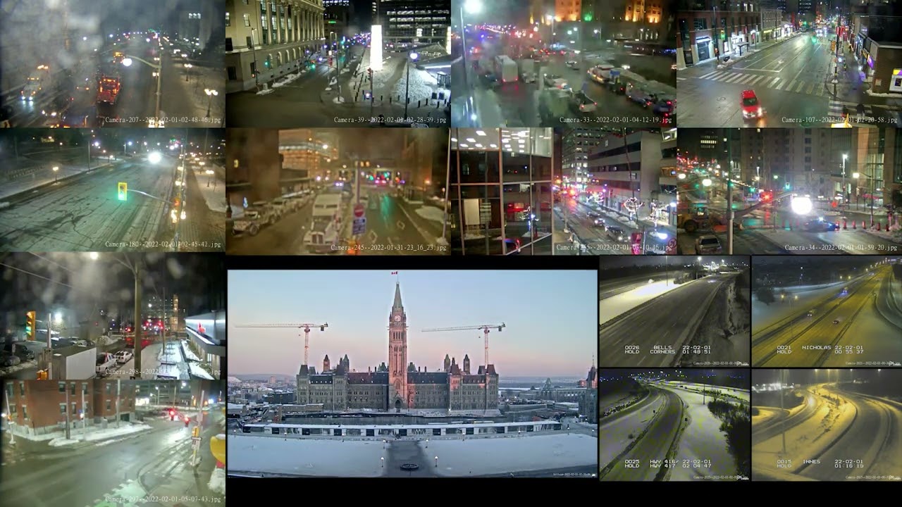 The First Week: 2022 Ottawa Truck Occupation Traffic Camera Time-lapse