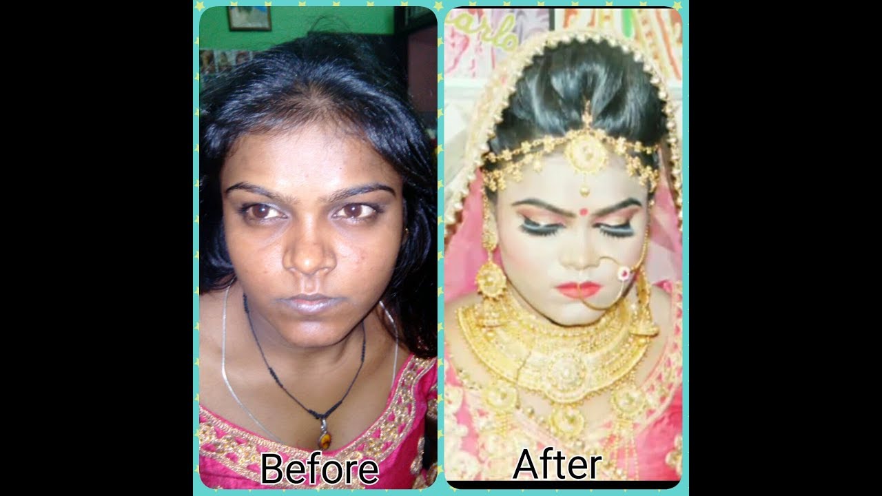 dark skin bridal makeup 😊 { Hindi }2017
