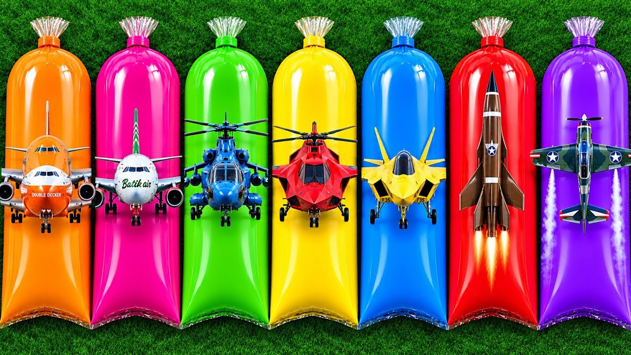 MENEMUKAN Mainan Helicopters,Pesawat Terbang, Aircraft, Aeroplane, Airbus,Jet Tempur, Pesawat Sukhoi