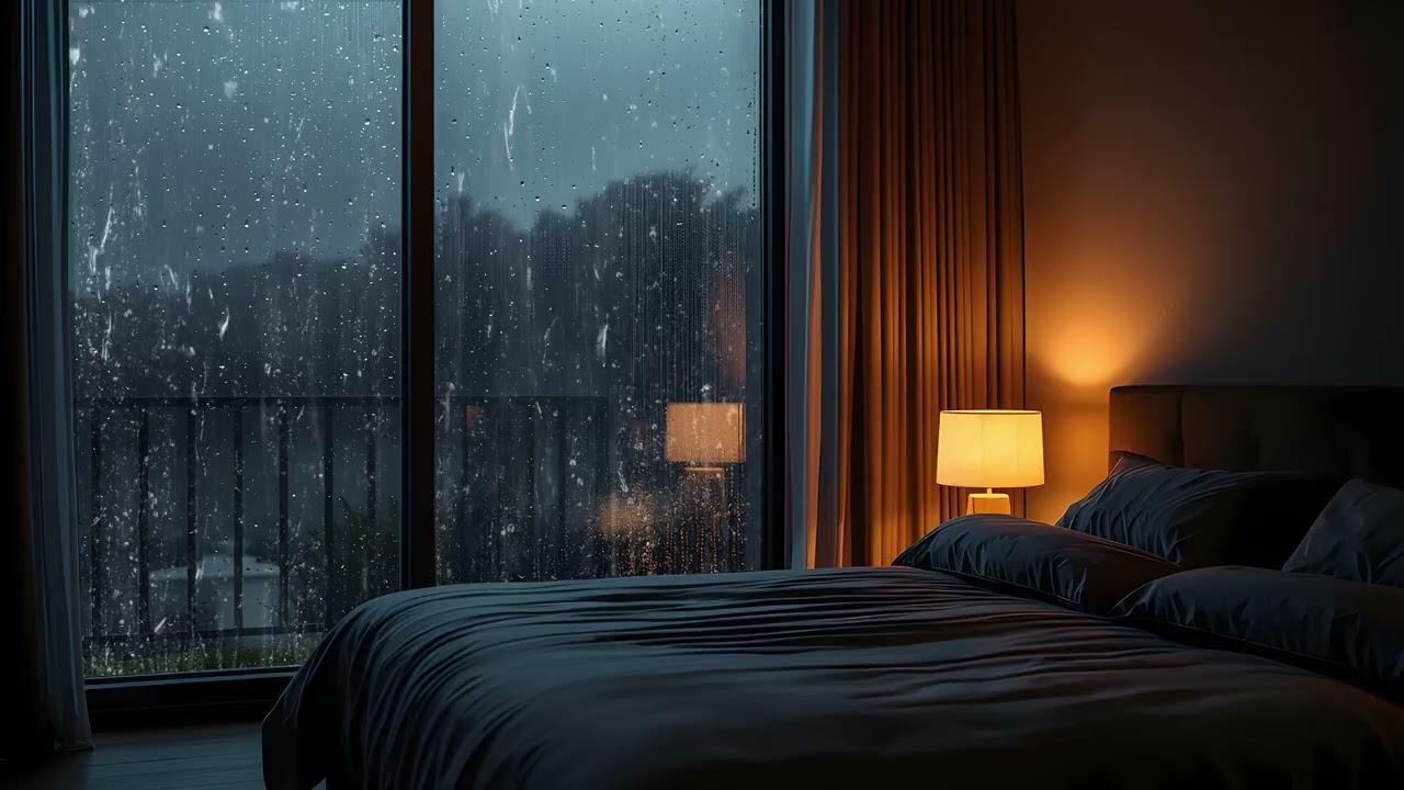 Badroom Heavy Rain 🌧️ Sleep Fast with Rain Sounds