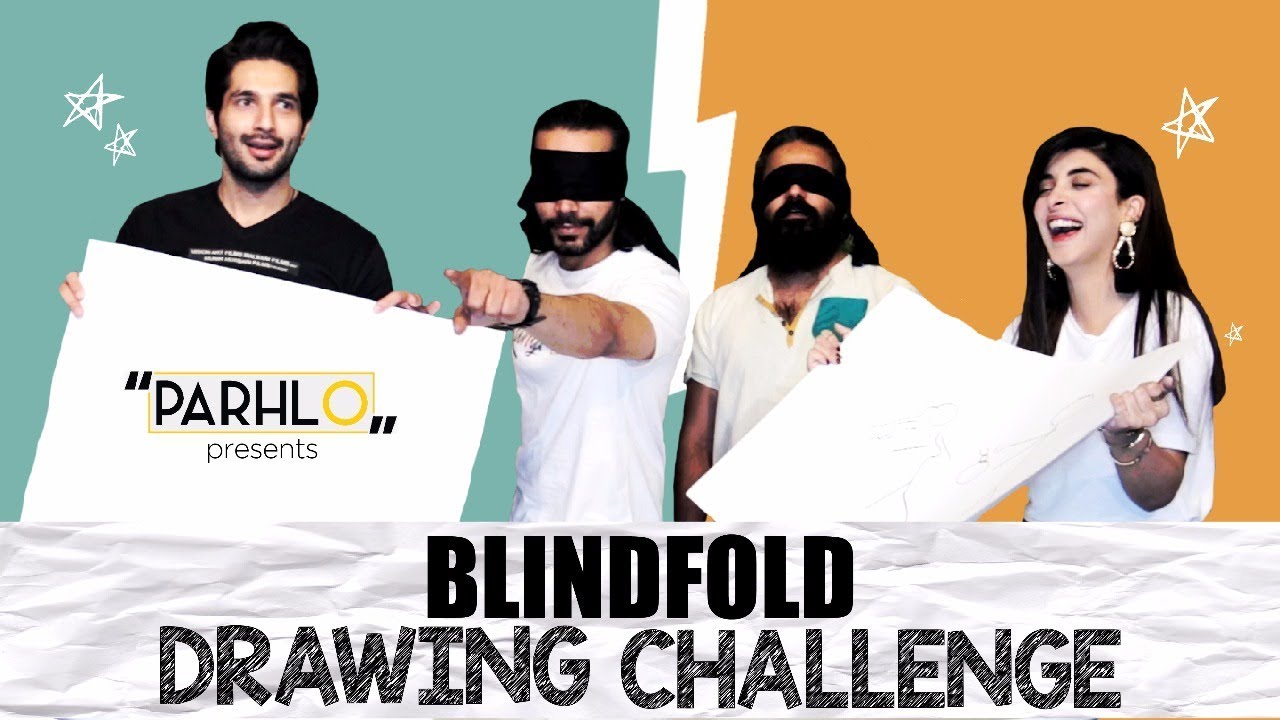 Blindfold Drawing Challenge ft. Team RANGREZA | PARHLO