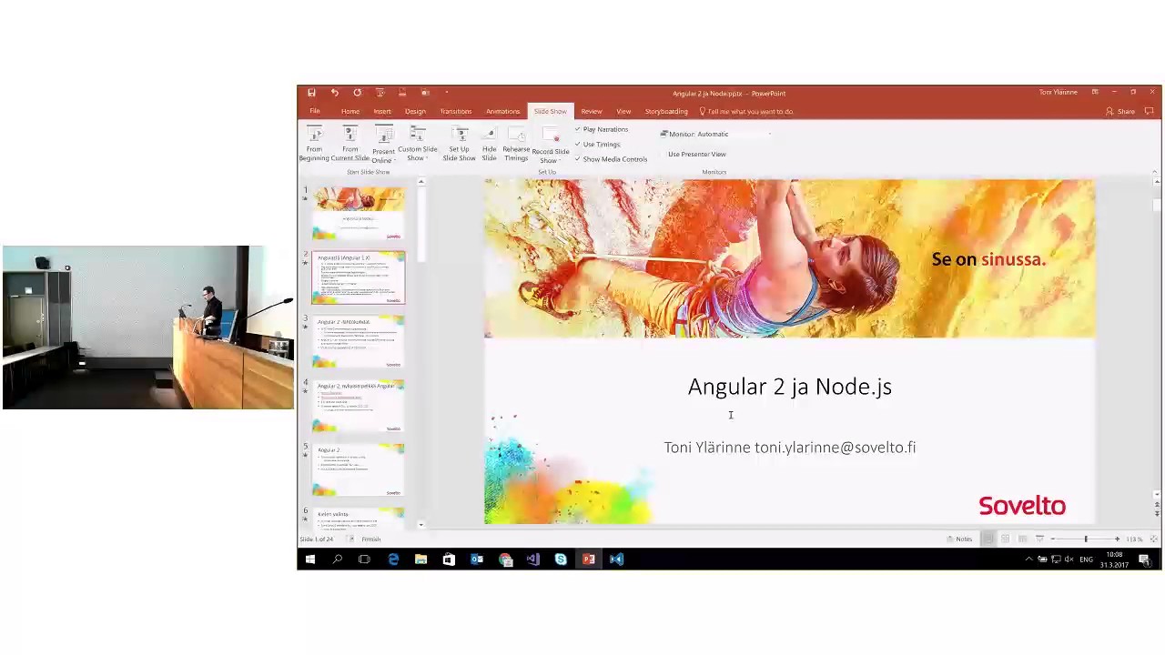 Angular 2 ja Node.js, Toni Ylärinne, Sovelto