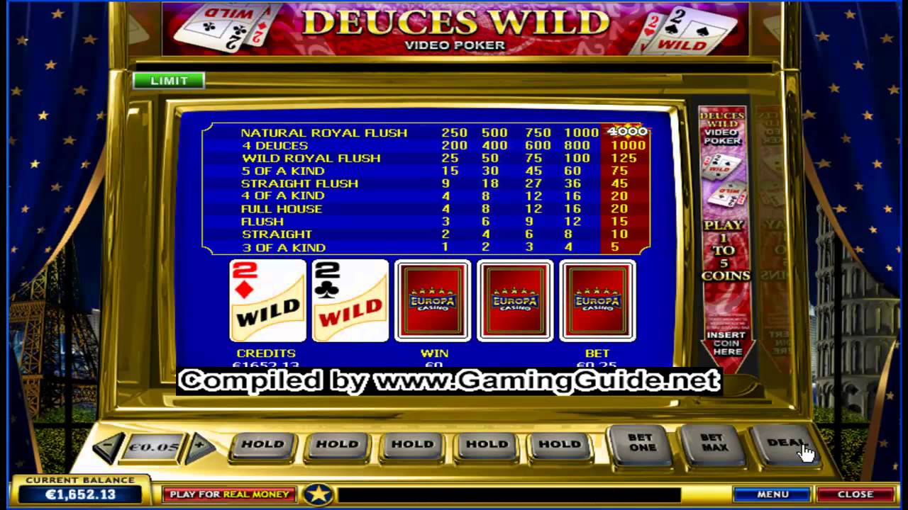Europa Casino Deuces Wild Video Slots