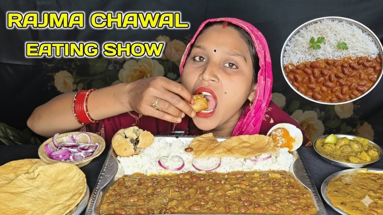  ASMR ढेर सारा राजमा चावल और तीखी चटनी 😋 | Desi Khane Wala Video | Eating Show 😱 asmr eating 