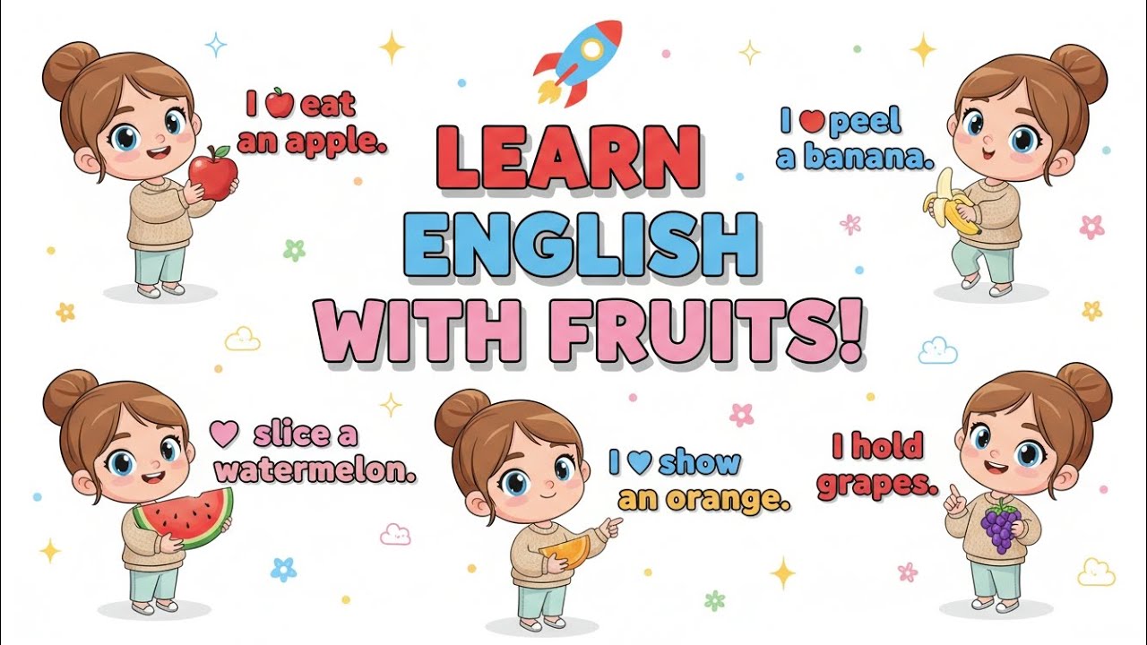 Speak English Every Day 🍎🌈 | 30 Fruits & Their Colors You Must Know 💪✨