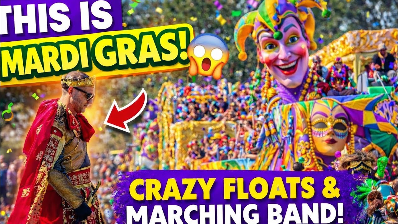“Mardi Gras Magic 🇺🇸 | Marching Band + Crazy Vibes in 3 Minutes 🎺🎭”
