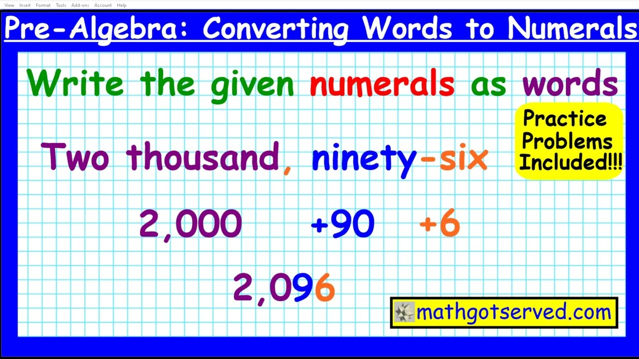 1 2b Converting Numbers from Numerals to Word Form