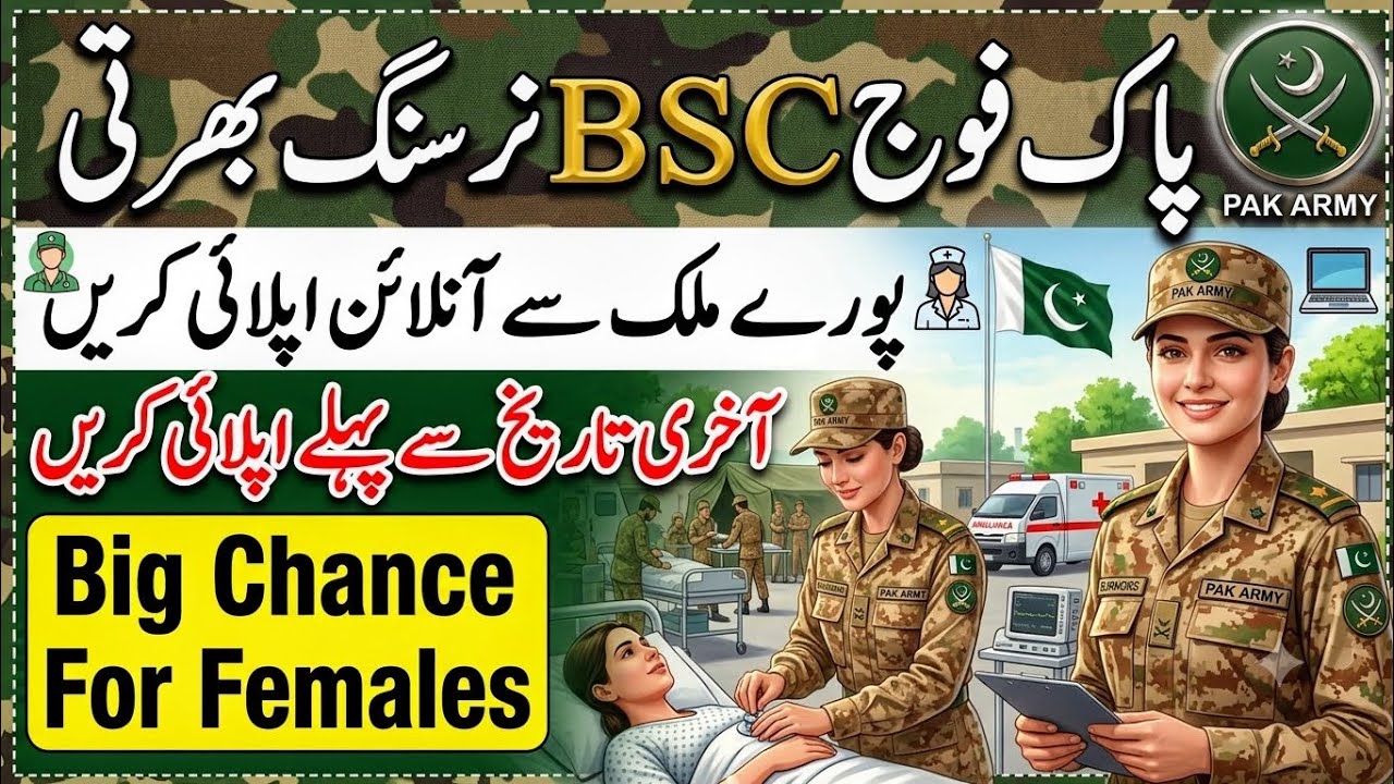 PAK Army BSc Nursing Latest jobs 2026 || Apply Online || All Over Country Eligible to Apply &bull;||