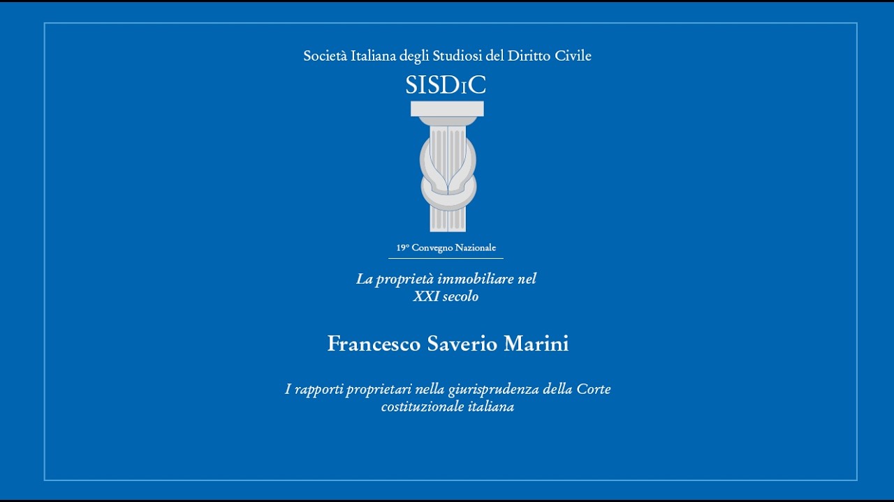 I rapporti proprietari nella giurisprudenza della Corte costituzionale italiana, F.S. MARINI
