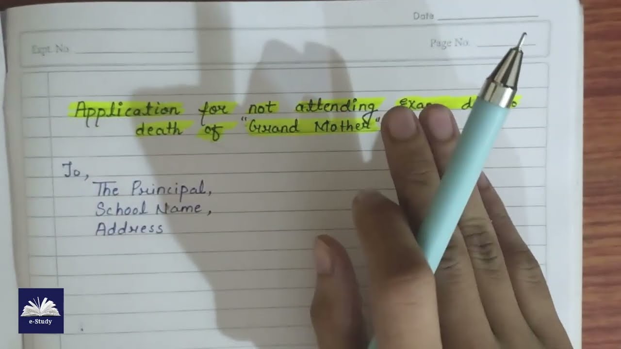 Application for not attending exam due to death of 