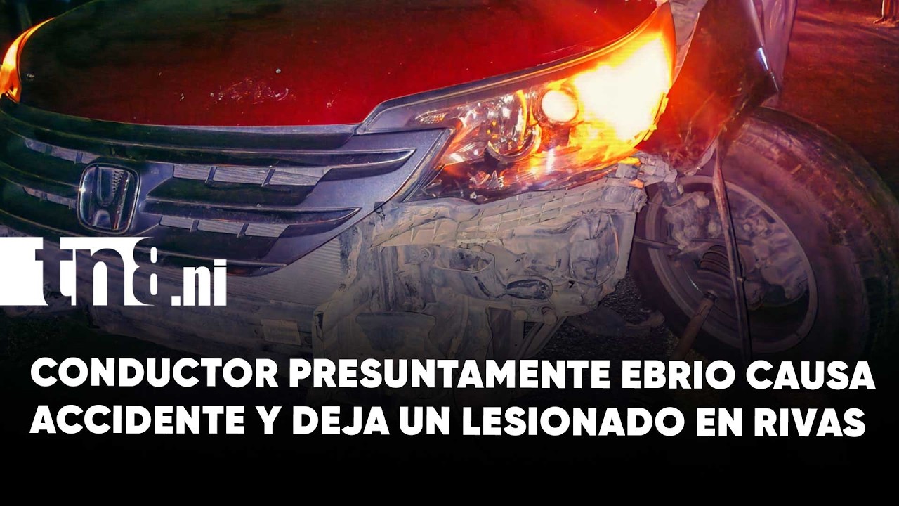 Caos vial en Rivas: Doble choque provocado por sujeto bajo efectos del alcohol