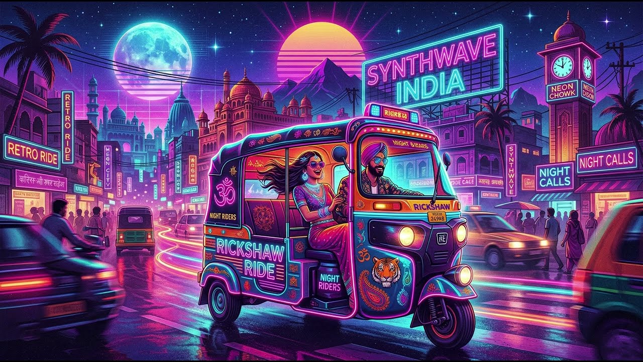 Rickshaw Rides 🚕 | Indian Synthwave | Midnight Silence | Neon Street Night Drive