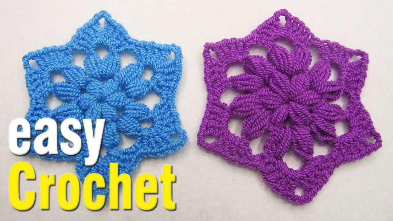 Easy Crochet: How to Crochet a Star for beginners. Free puff stitch star motif pattern & tutorial.