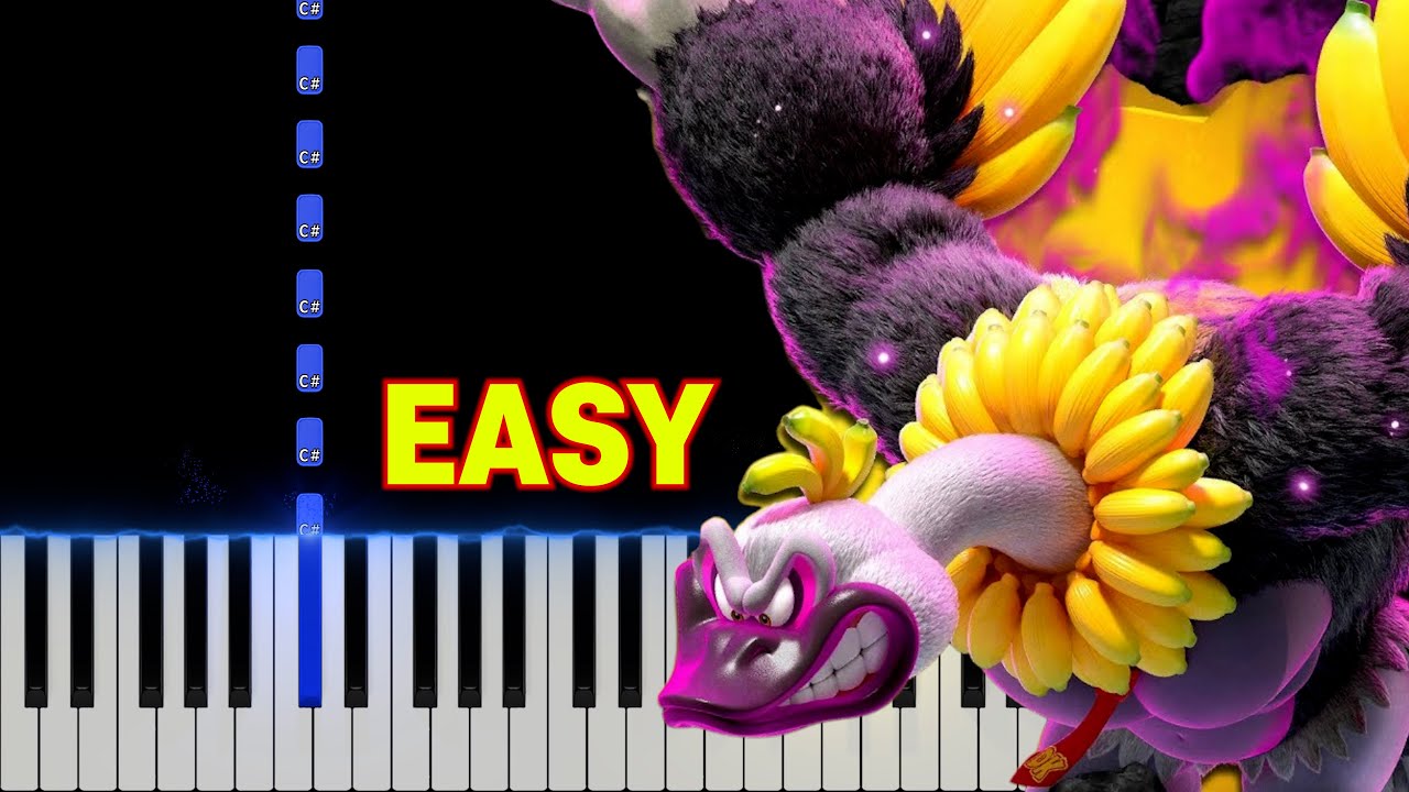 Donkey Kong Bananza - Ostrich Bananza Theme | EASY Piano Tutorial + Sheet Link 🎵
