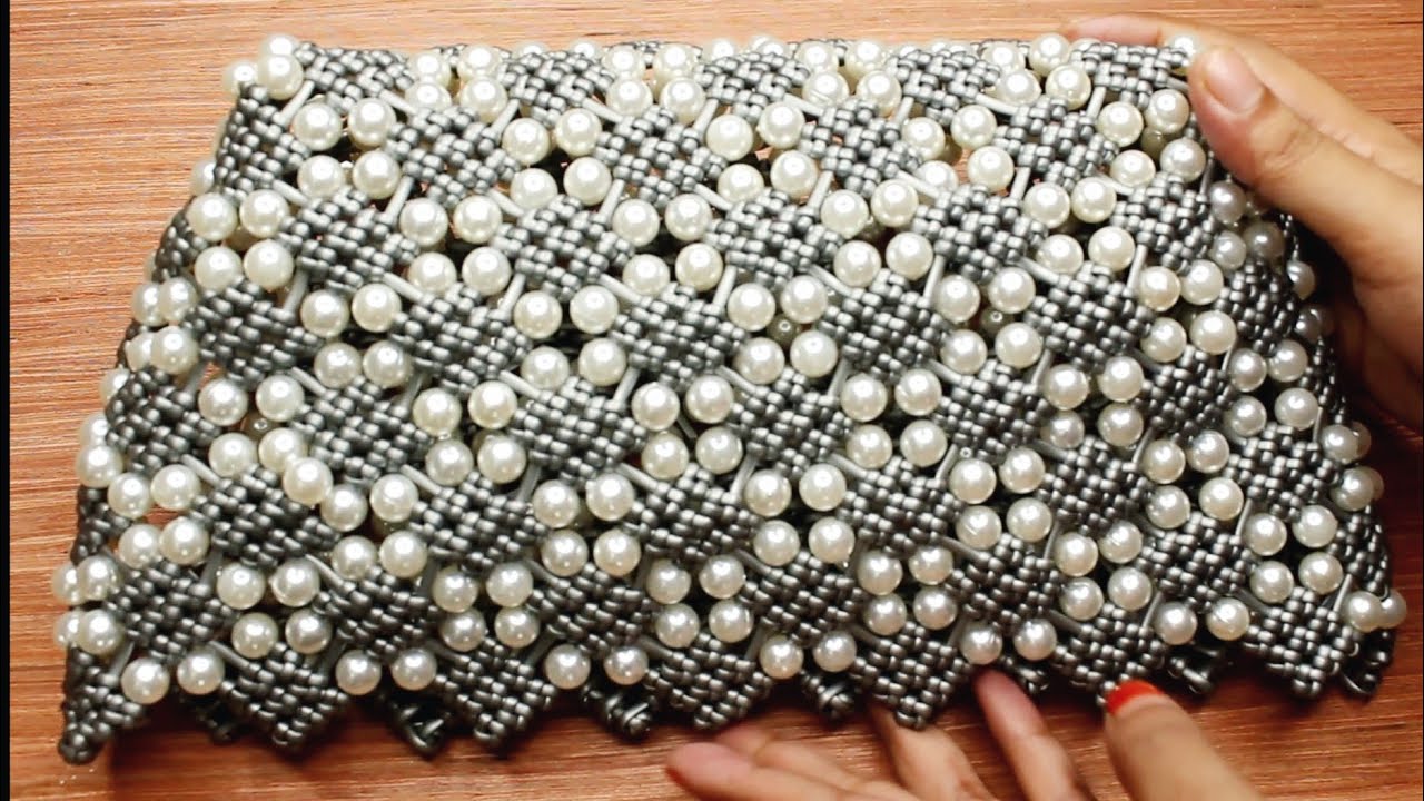 পুতি দিয়ে বেতির ব্যাগ,How to make plastic wire bag with beads