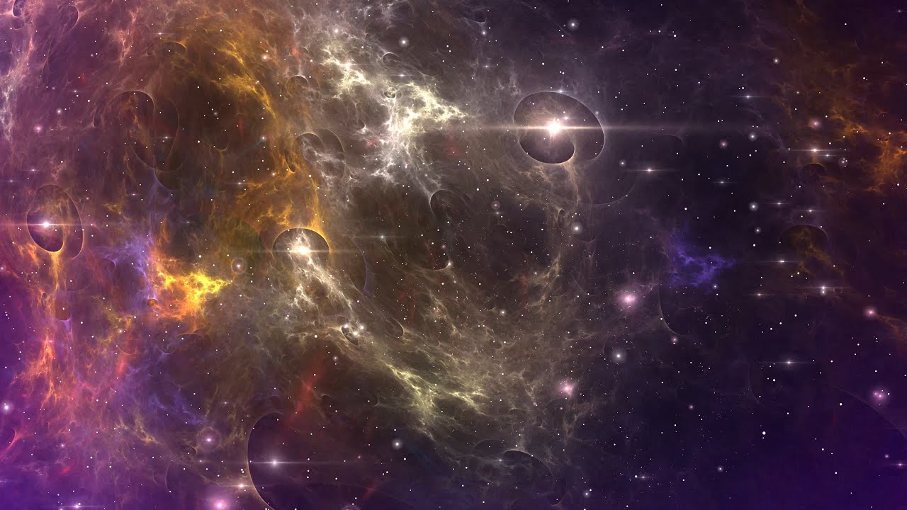 4K космический полет - красочная галактика - анимация фона движения красивых звезд