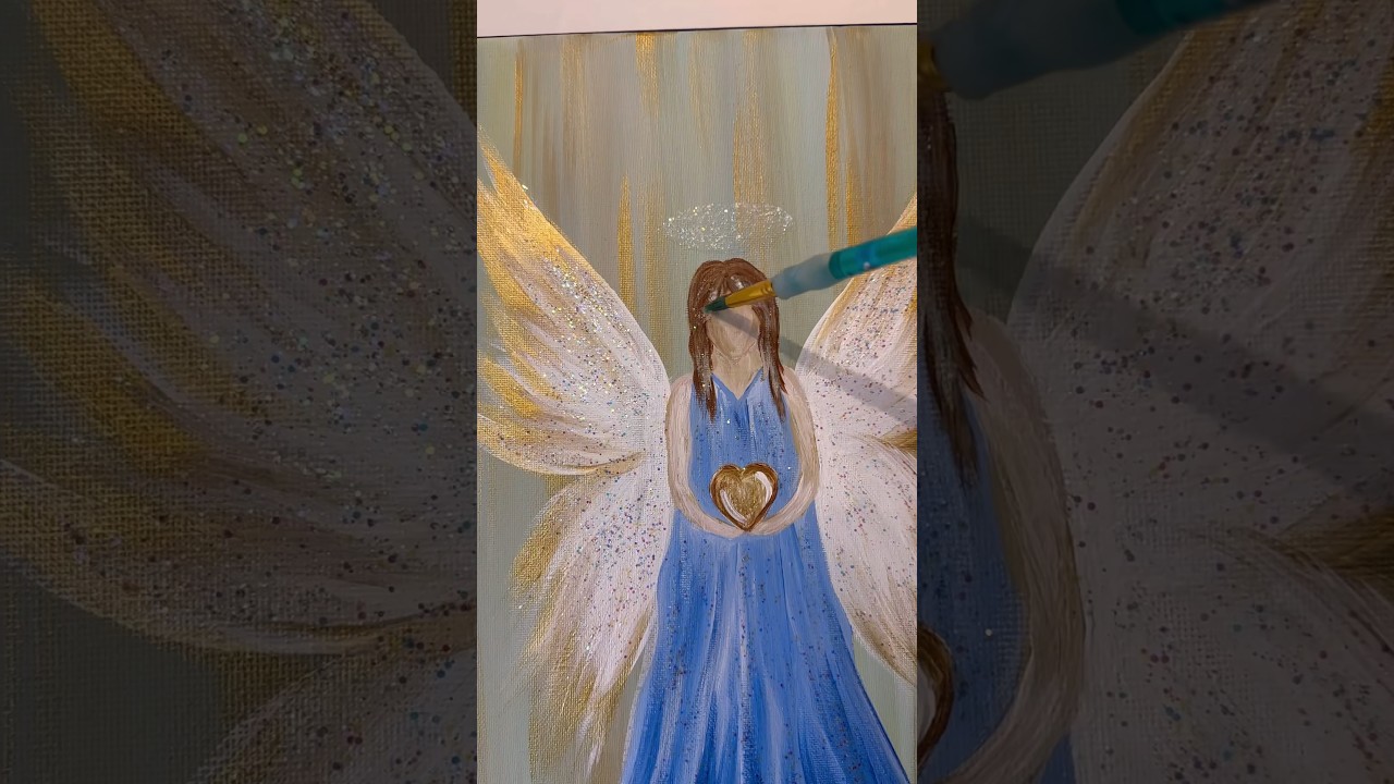 Painting an angel 😇wait till you see the sparkle! ✨ #angels  #painting #art #acrylicpaint #angel