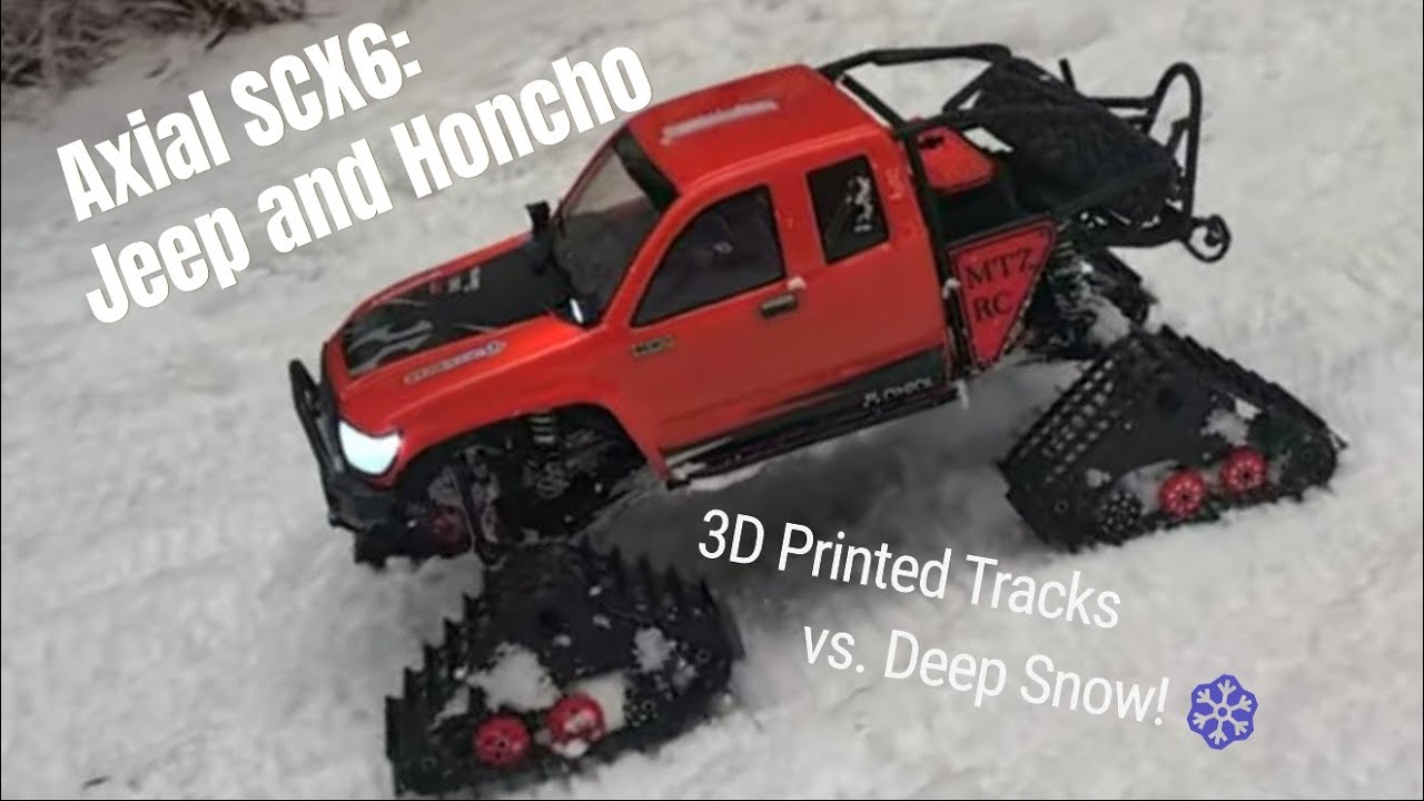 Axial SCX6: 3D Printed Tracks vs. Deep Snow! ❄️ PETG-CF & TPU95 Test