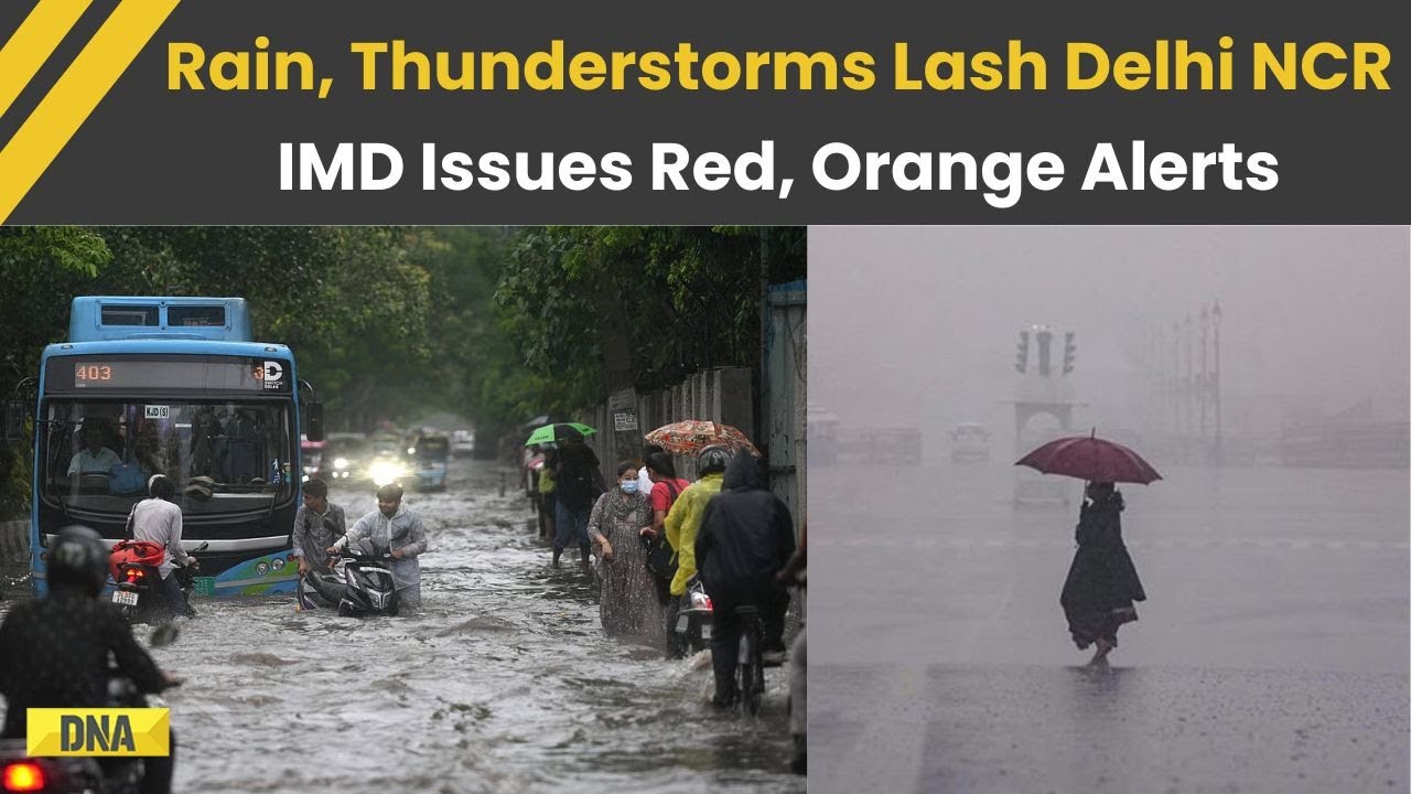 Delhi News: Delhi-NCR See Rain, Thunderstorms Today; Red And Orange Alerts Sounded | Delhi Rains