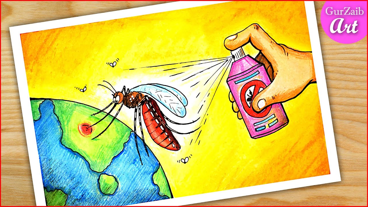 How to draw Malaria day easy drawing / Stop Malaria poster making / step by step
