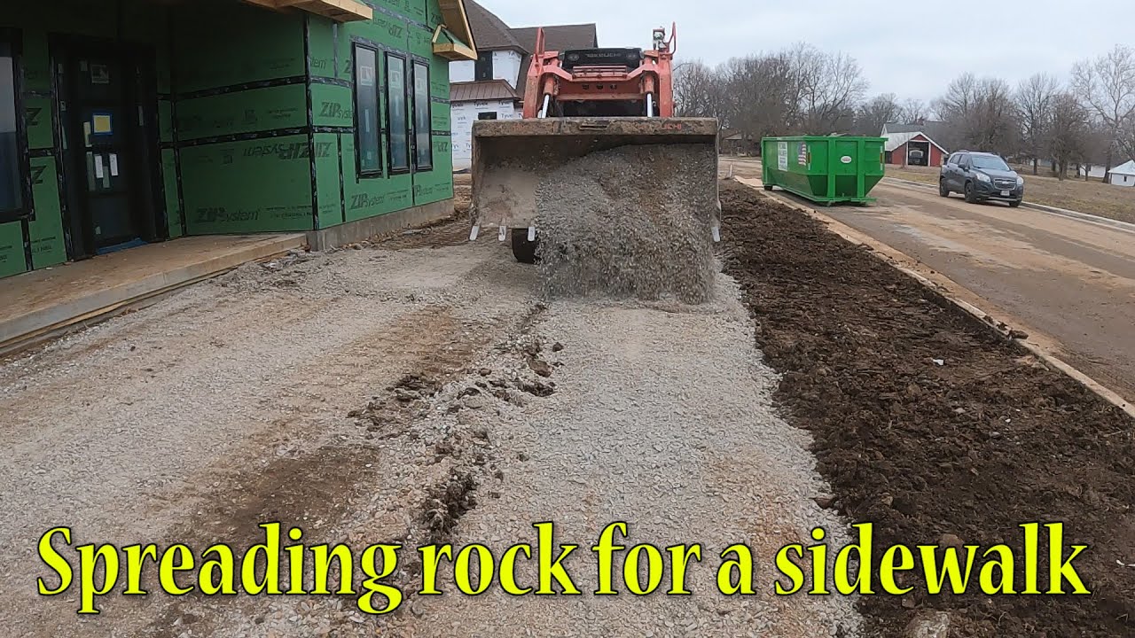 Rough Grading And Prepping For A Sidewalk