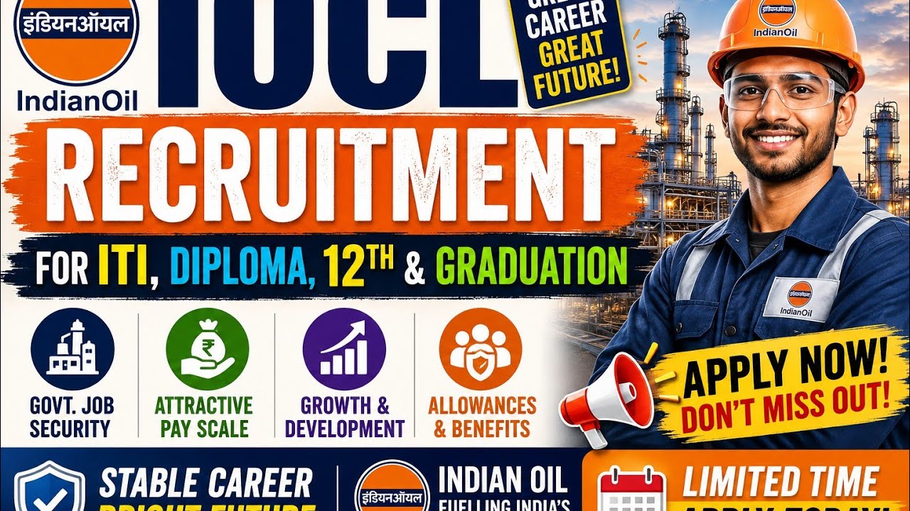 IOCL APPRENTICESHIP VACANCY!! FOR ITI/DEPLOMA/12TH/GRADUATE!! Technical and Non - Technical 