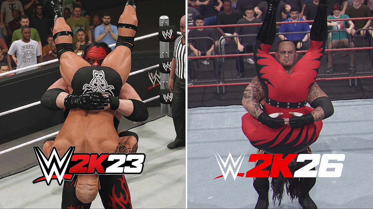 WWE 2K23 против WWE 2K26! (Сравнение эпических финишных приемов)
