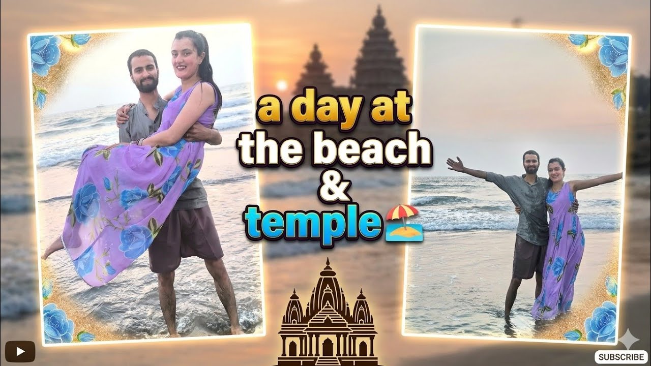 A day at the beach & temple 🏖️🛕 #vlogs #dailyvlog #family #couple 